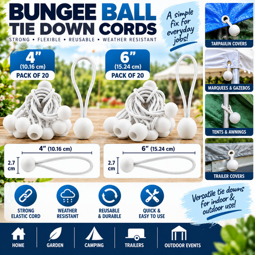 Bungee ball ties 6 inch - ties,