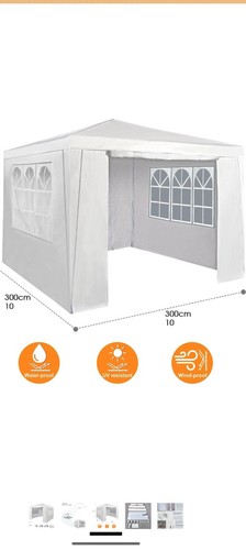3x3m white garden marquee - white,