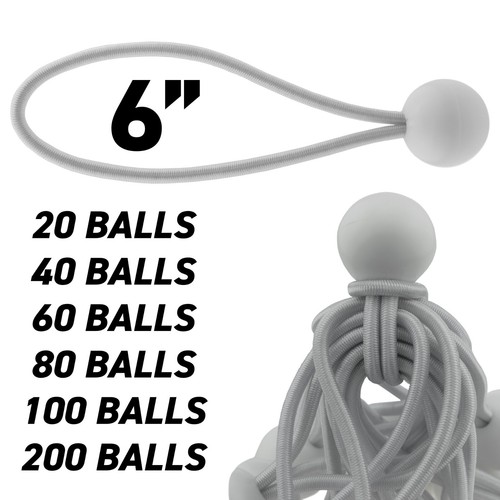 15cm white bungee balls - 15cm, 6"