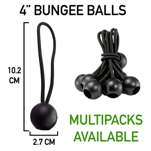 Black bungee balls - black, 4"